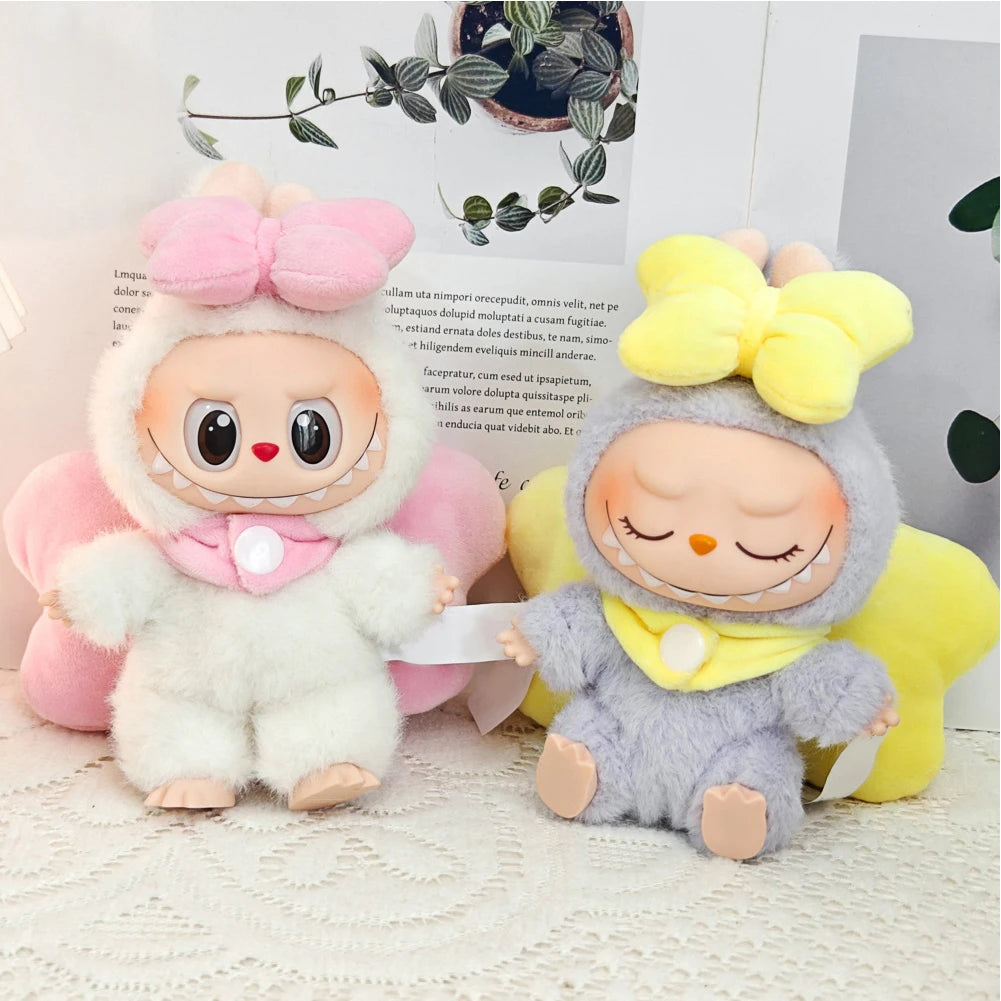 For Labubu Clothes Doll Bow Decor Plush Doll Clothes Replacement Bow Outfit for Labubu Sit Party Clothes Set for Pop Mart Dolls