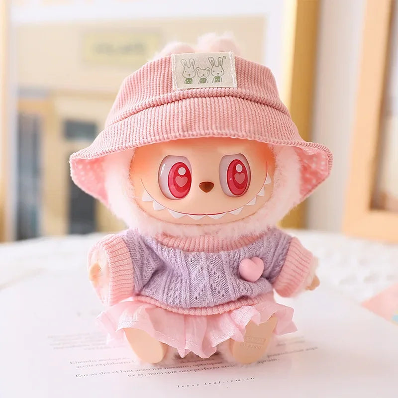Labubu Doll Clothes Tulle Skirt Set Stylish Outfit Replacement for 17Cm Ropa Labubu Dolls Accessories