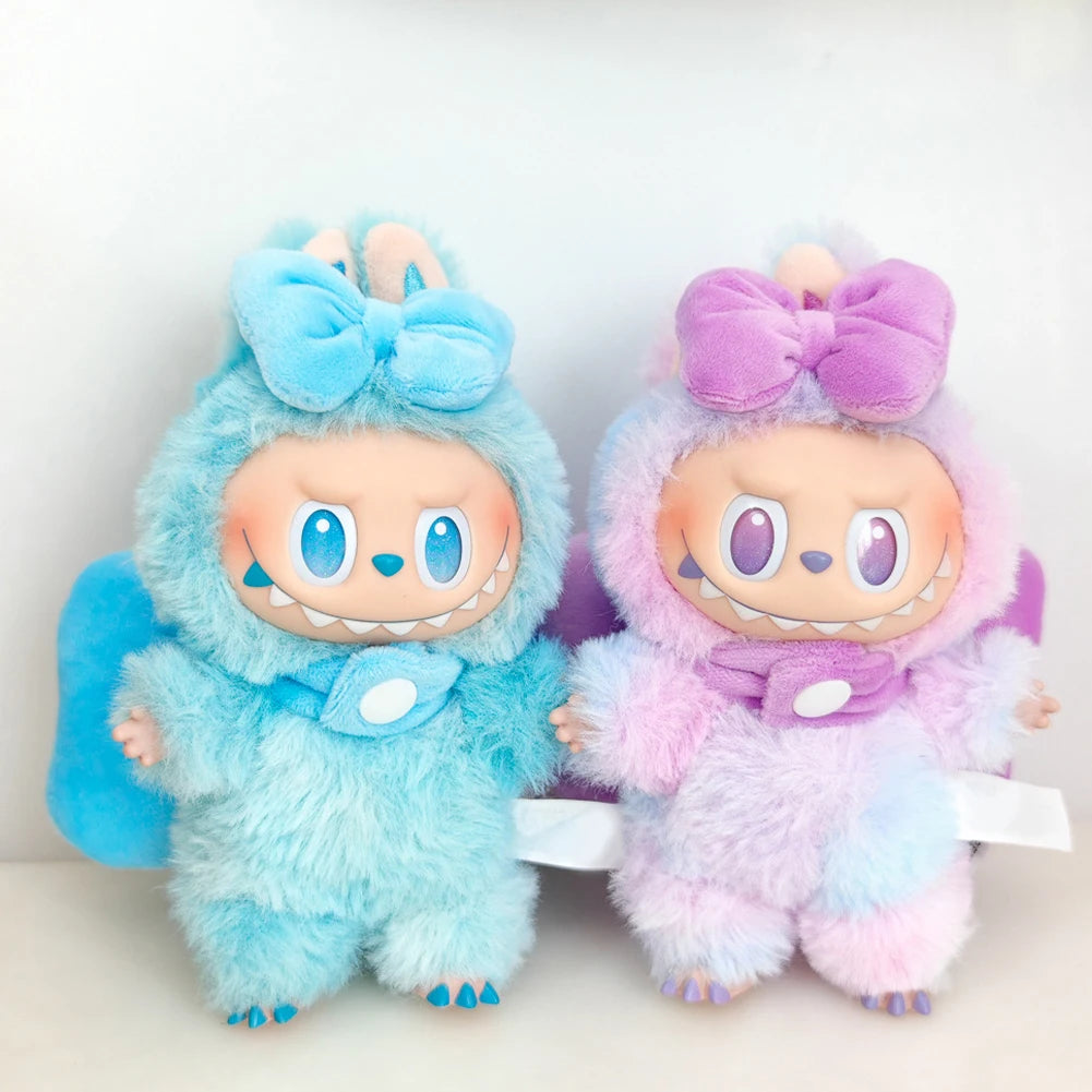 For Labubu Clothes Doll Bow Decor Plush Doll Clothes Replacement Bow Outfit for Labubu Sit Party Clothes Set for Pop Mart Dolls