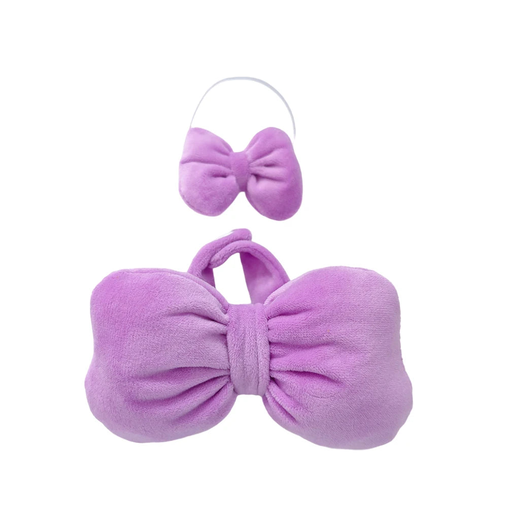 For Labubu Clothes Doll Bow Decor Plush Doll Clothes Replacement Bow Outfit for Labubu Sit Party Clothes Set for Pop Mart Dolls