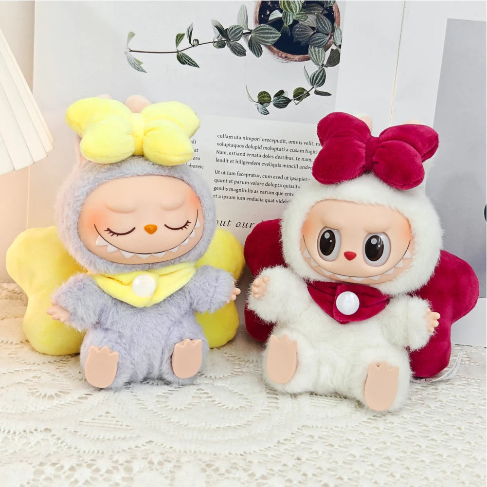 For Labubu Clothes Doll Bow Decor Plush Doll Clothes Replacement Bow Outfit for Labubu Sit Party Clothes Set for Pop Mart Dolls