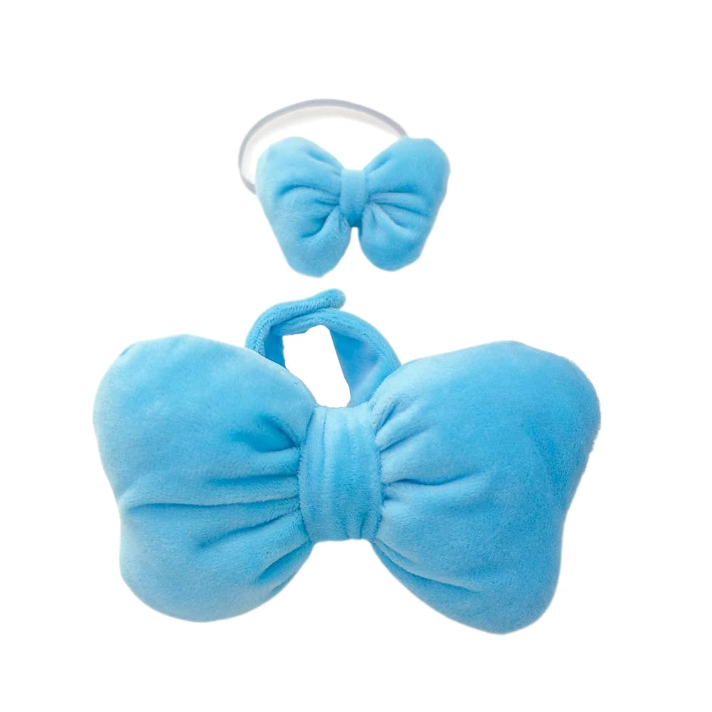 For Labubu Clothes Doll Bow Decor Plush Doll Clothes Replacement Bow Outfit for Labubu Sit Party Clothes Set for Pop Mart Dolls
